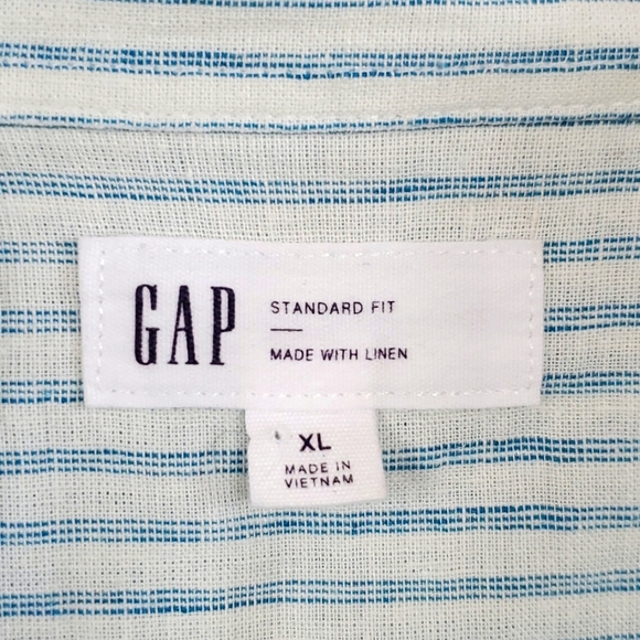 Men's GAP standard fit Made with Linen striped shirt XL - Picture 1 of 6